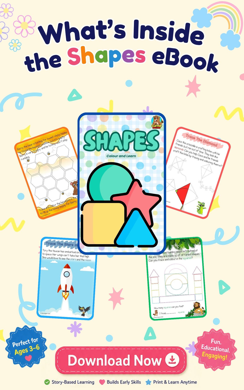 Exploring Shapes | Preschool Shapes Workbook & Printable Shape Activities